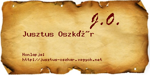 Jusztus Oszkár névjegykártya